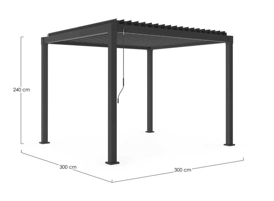 Pergola ogrodowa GARDA 300×300 Bizzotto antracytowa stal