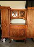 Toaletka Bufet debowy z lustrem skladany zestaw mini bar