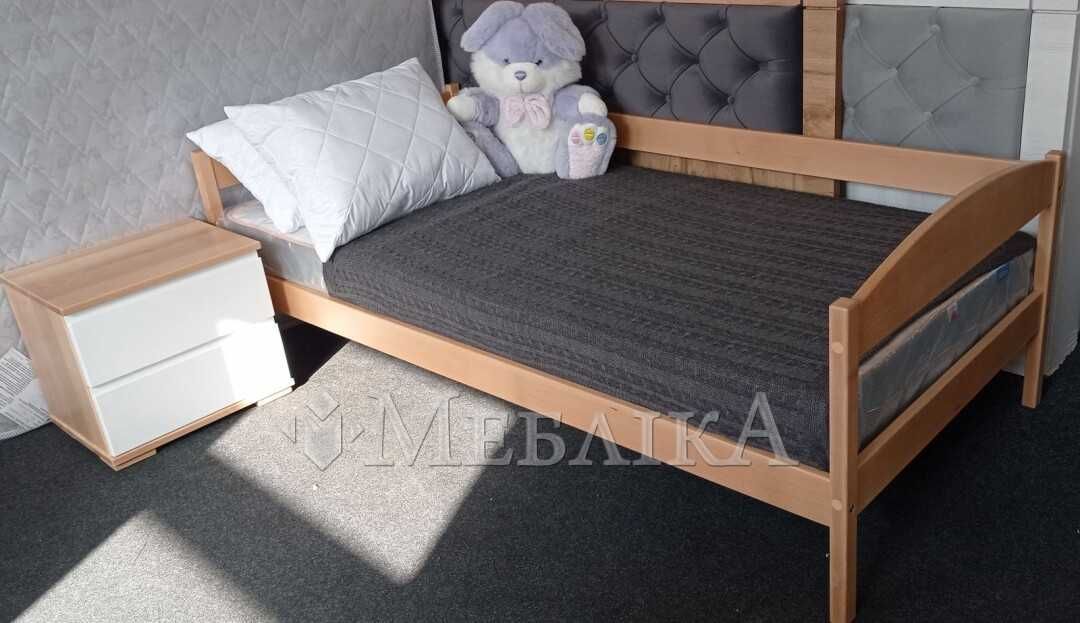 Ліжко дерев'яне з ламелями 90х200 недорого в наявності різні моделі