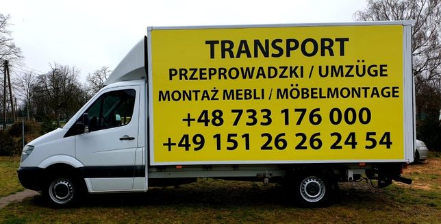 Transport PRZEPROWADZKI bus KONTENER maxi utylizacja MONTAŻ mebli