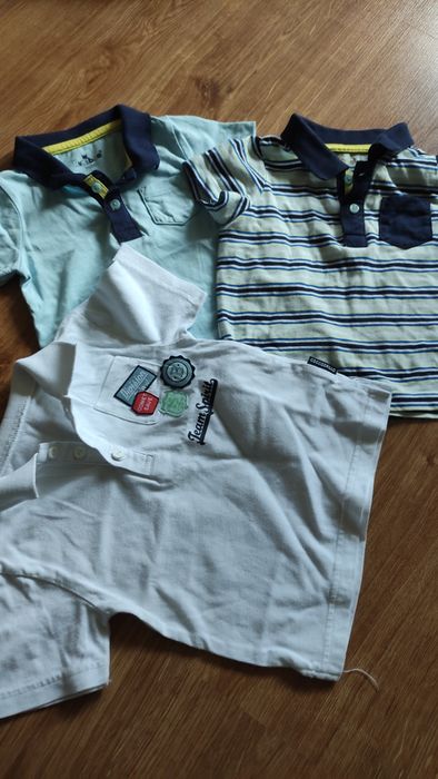 Zestaw t-shirt niemowlęcych, polo, lato, krótki rękaw rozm. 74/80