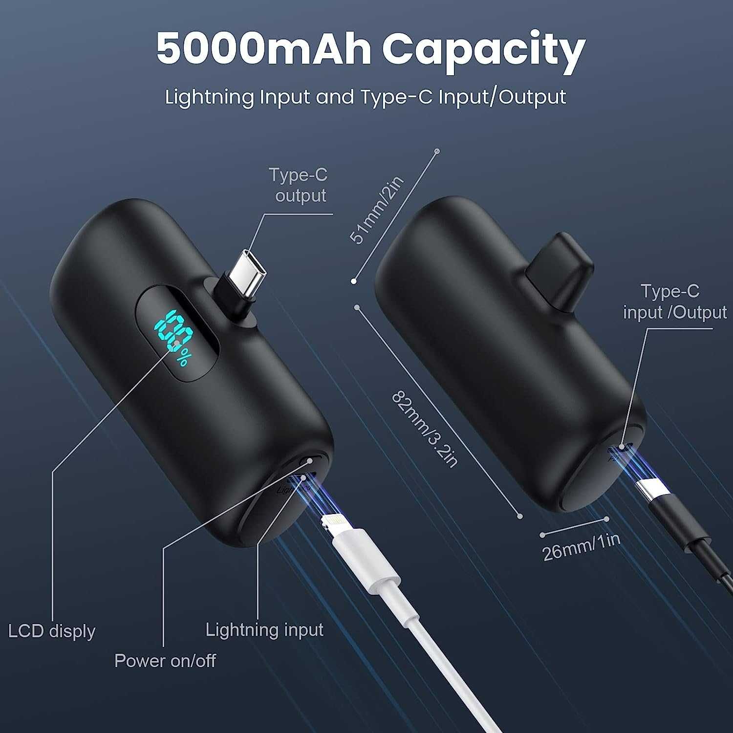 Power Bank Lightning  5000mAh 15W