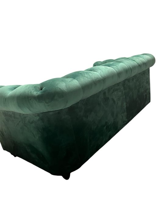 Sofa Chesterfield Rozkładana Butelkowa Zieleń