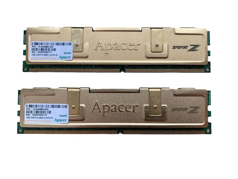 Пара ігрової оперативної памяті Apacer DDR2 4Gb (2Gb+2Gb) 800 MHz Pc2