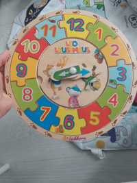 Zegar eichhorn puzzle nauka cyferek Montessori