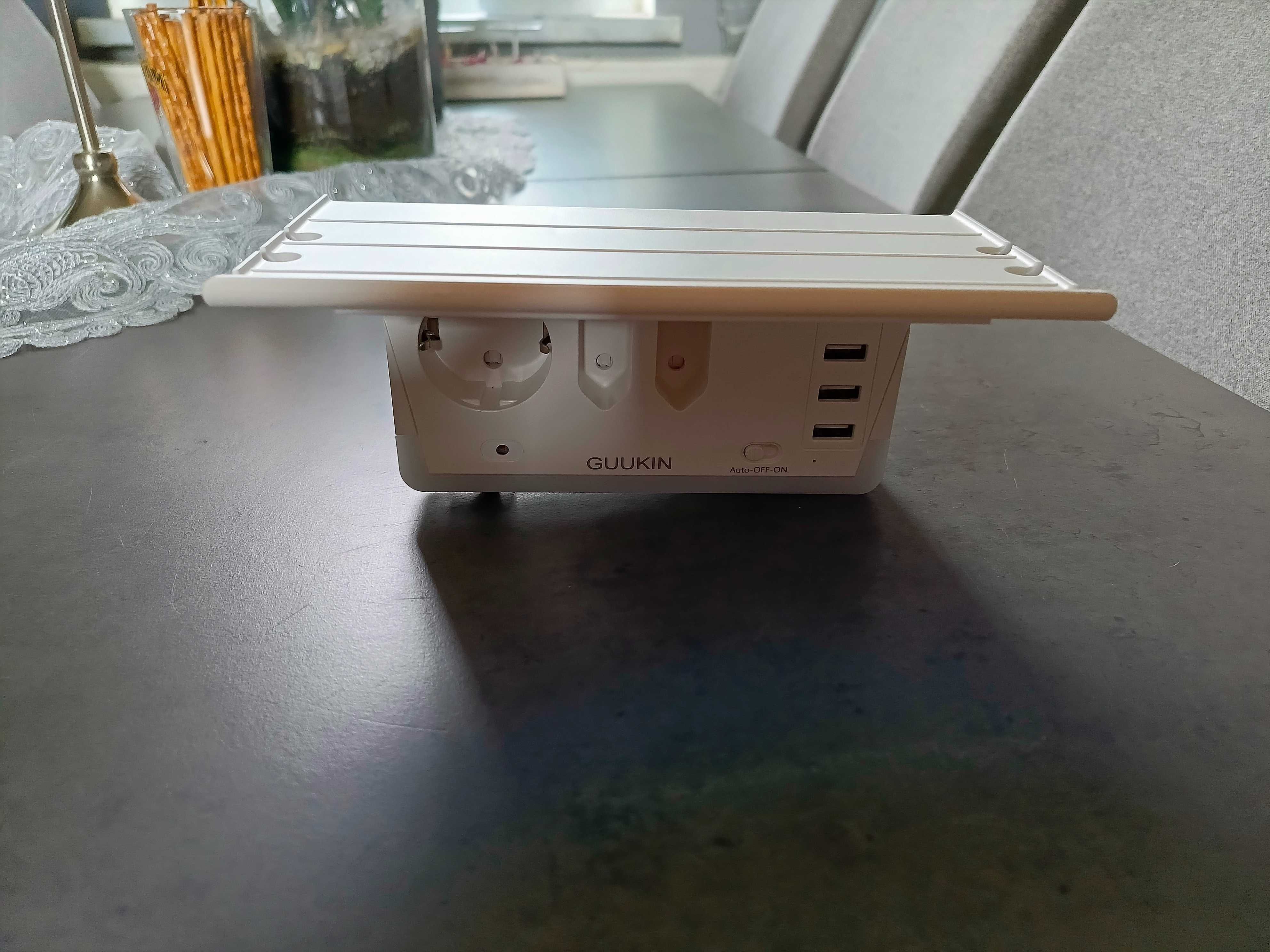 Gniazdo Elektryczne, USB rozgałęźnik GUUKIN biały - 7 gniazd
