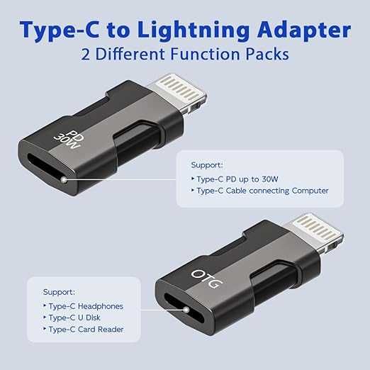 adapter USB C Lightning Support 30 W PD