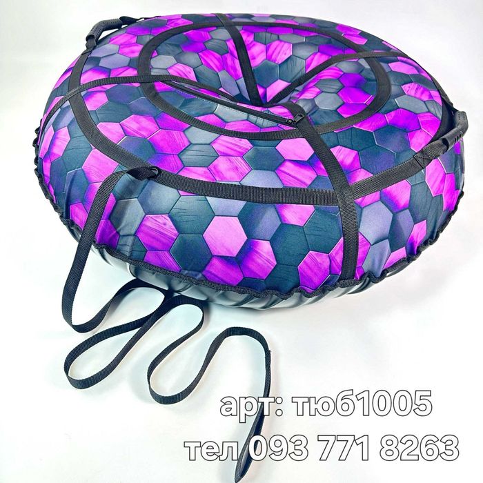 тюбінг - санки — зимовий пончик для дітей, яскравий дизайн, ватрушка