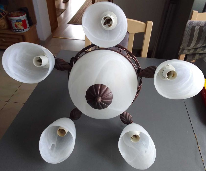 ŻYRANDOL LUMINEX Lampa wisząca metal kol. miedziany  6 punktów 40W