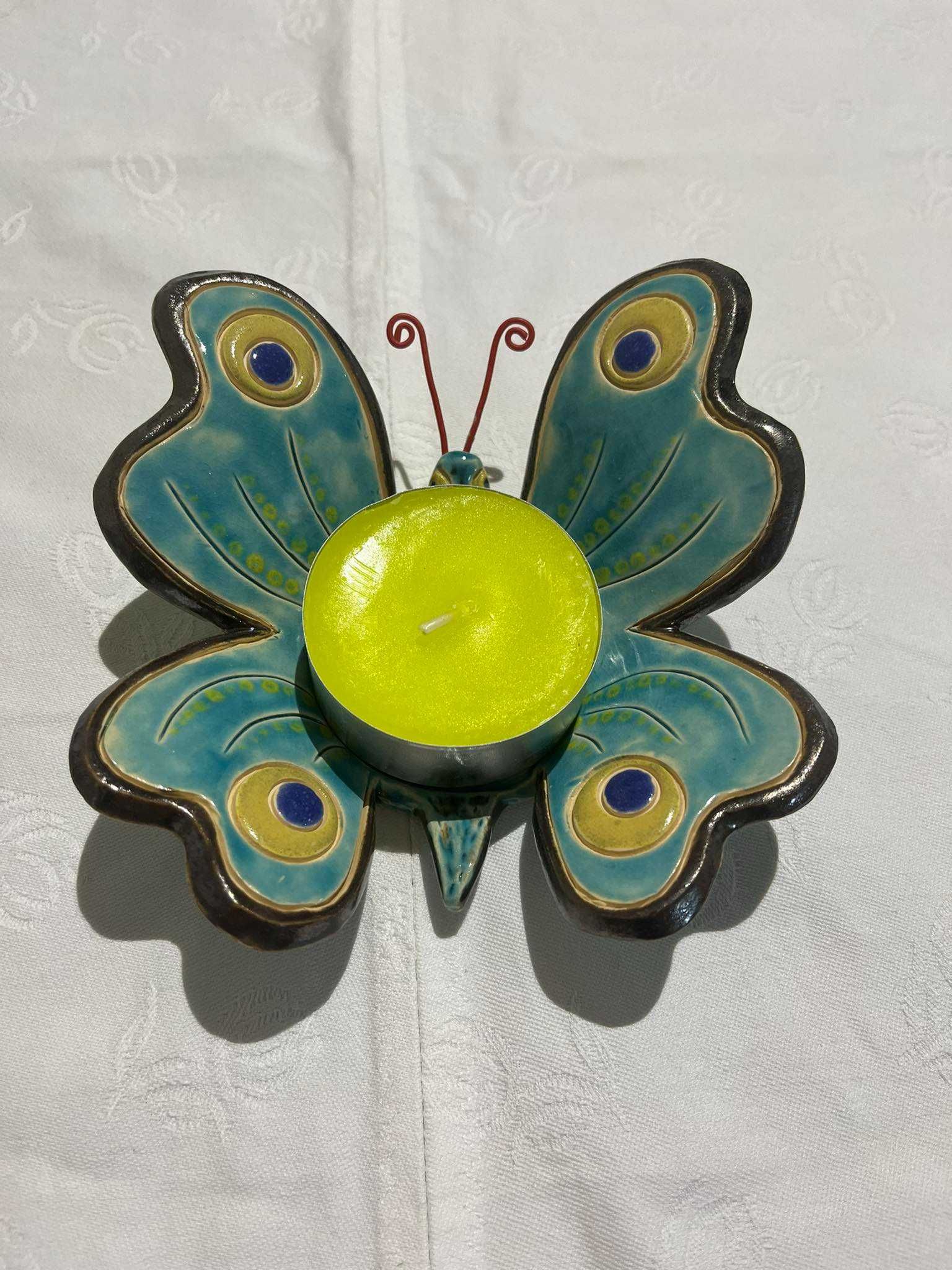 ceramiczny świecznik-motyl