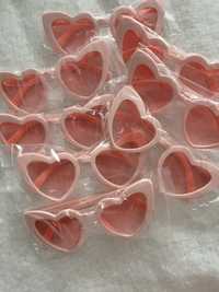 10 szt Okulary serca różowe weselne okulary wieczór panieński urodziny