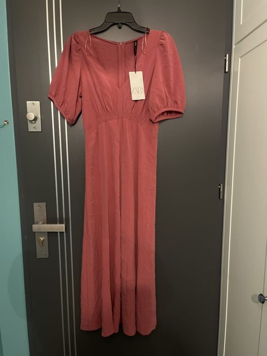Zara sukienka koralowa długa hit blog roz.40