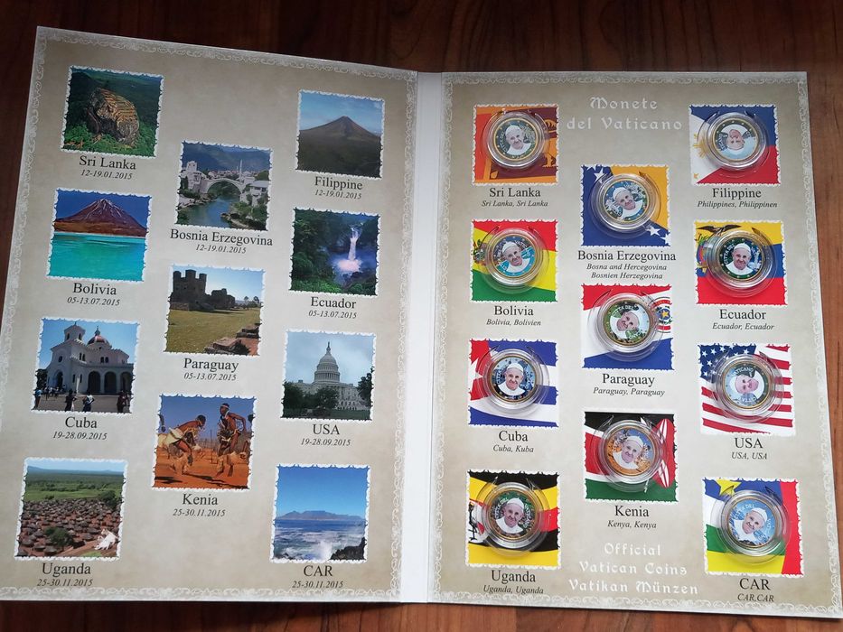 Carteira 11 Moedas Vaticano Papa Francisco 2015