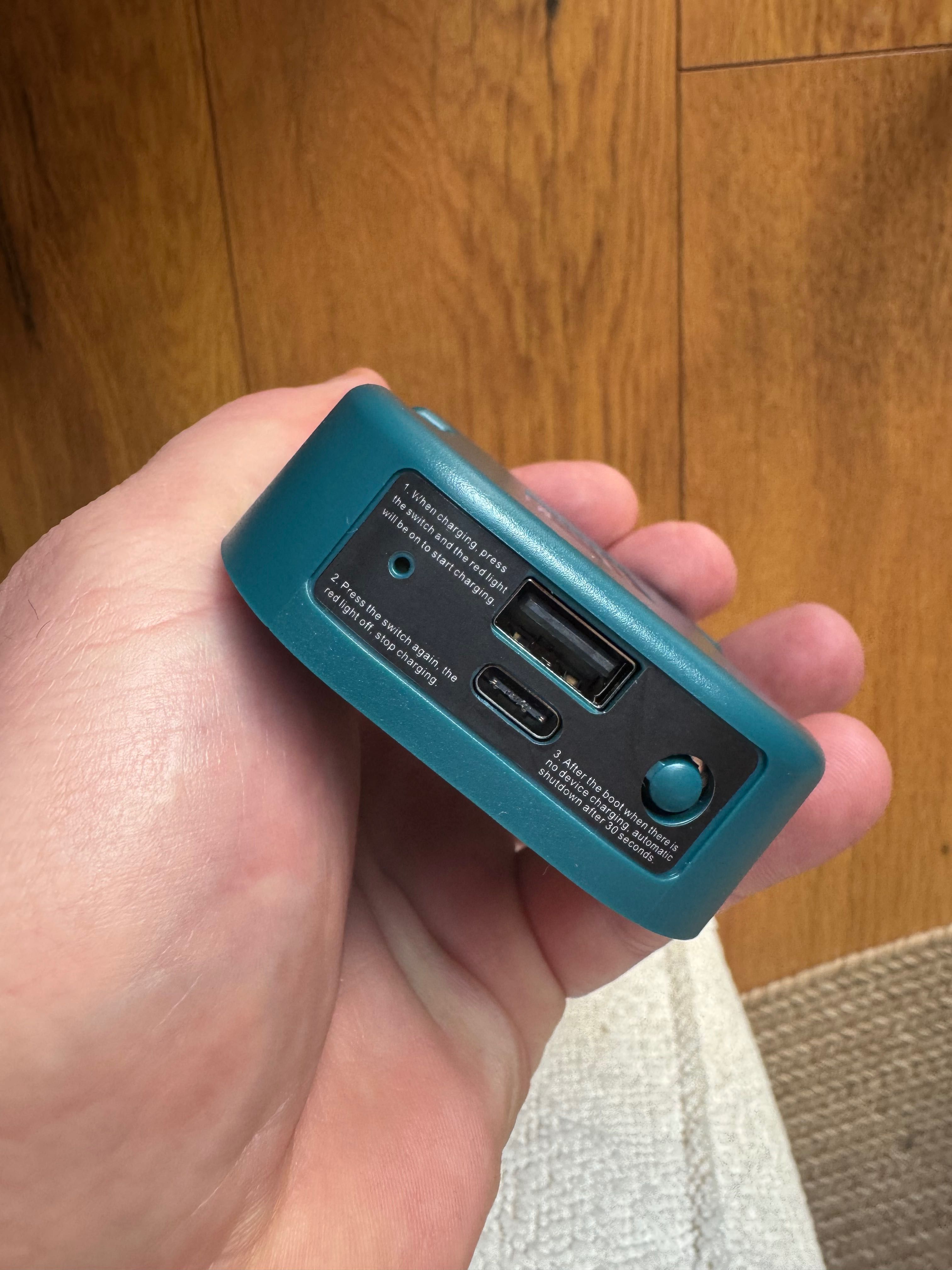 Power bank adapter na baterie makita 14v18v USB c usb. Zawieszka paska