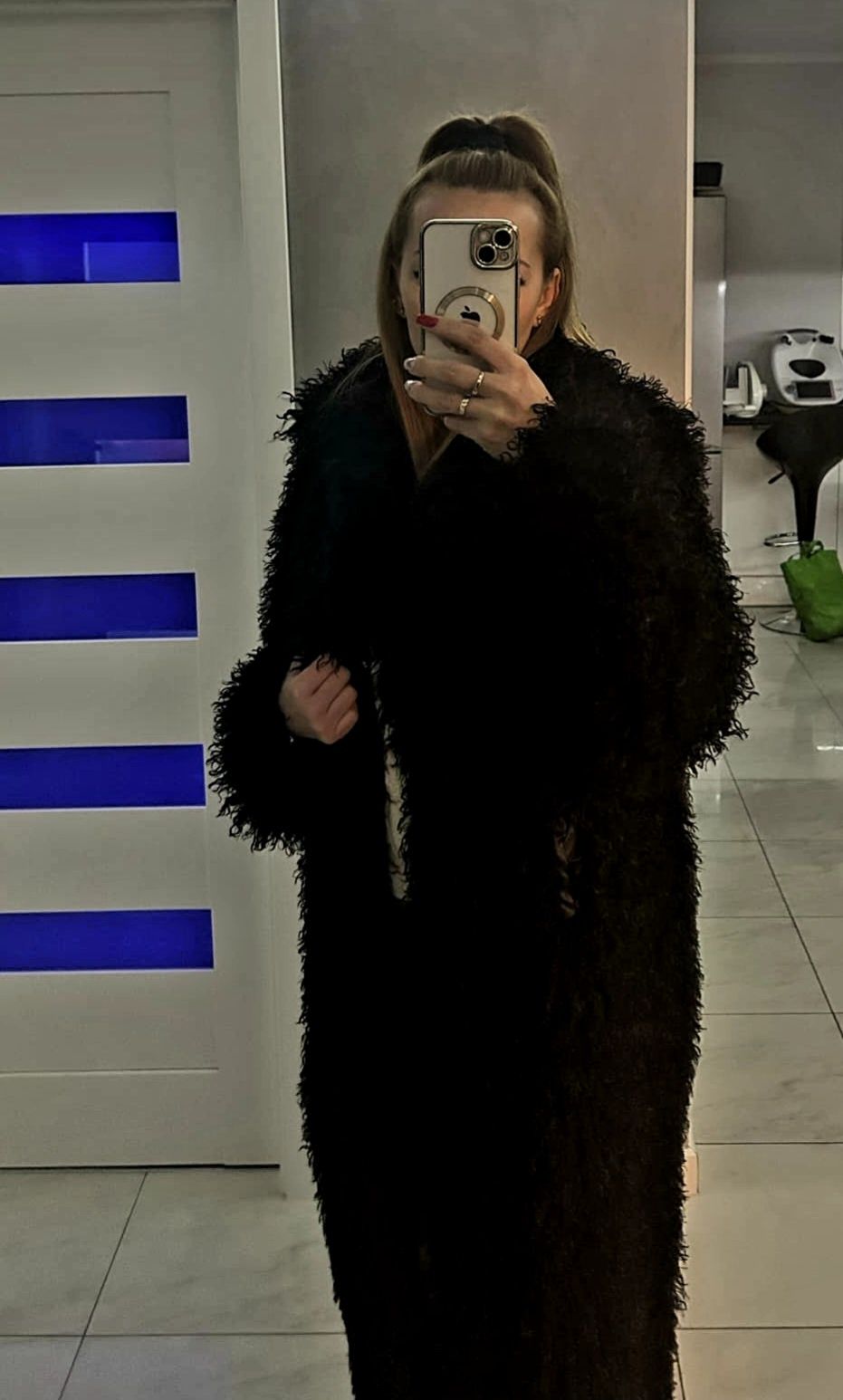 Futro naturalne lama długie rozm 2xl XXL 44