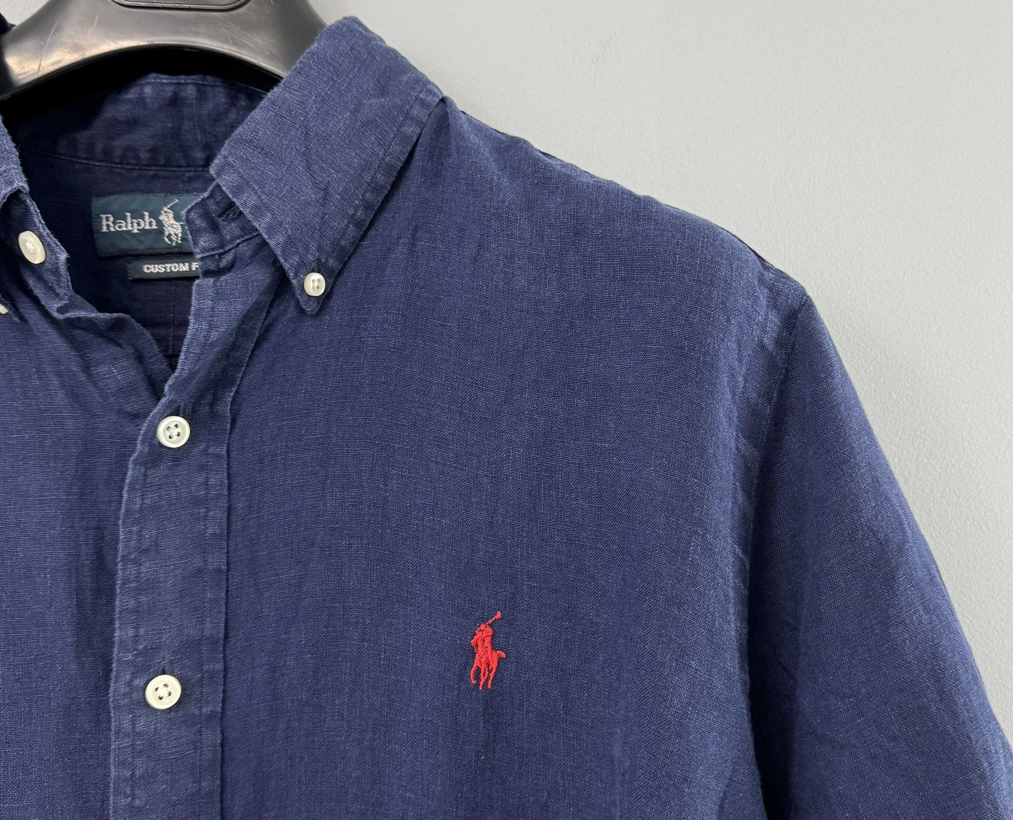 Ralph Lauren Koszula Lniana Męska Linen Shirt Custom Fit 100% Len R. L