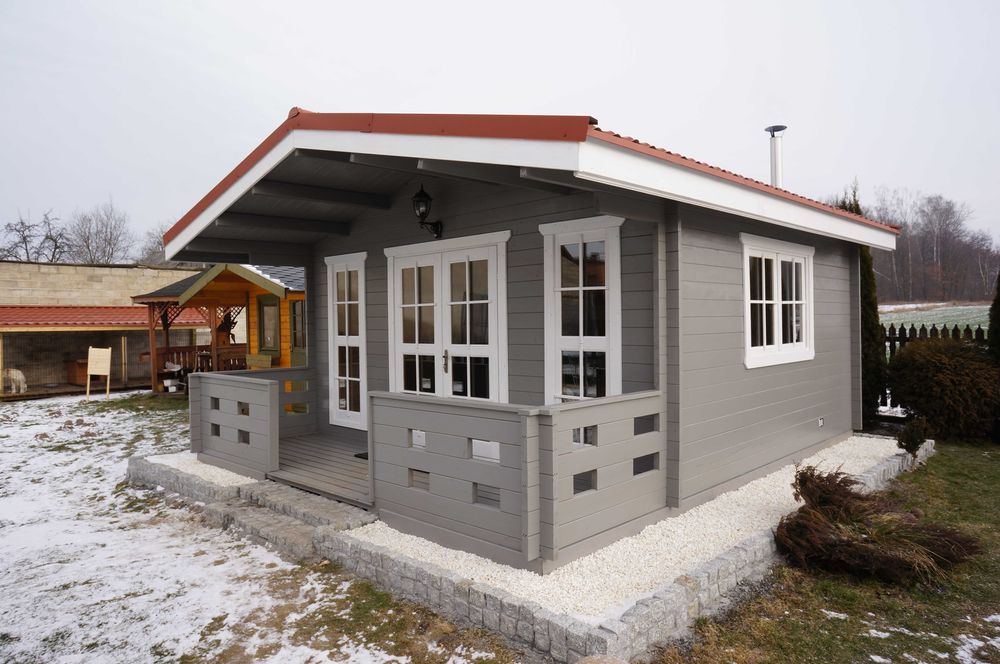 domek drewniany parterowy - WENECJA I z balika na ROD