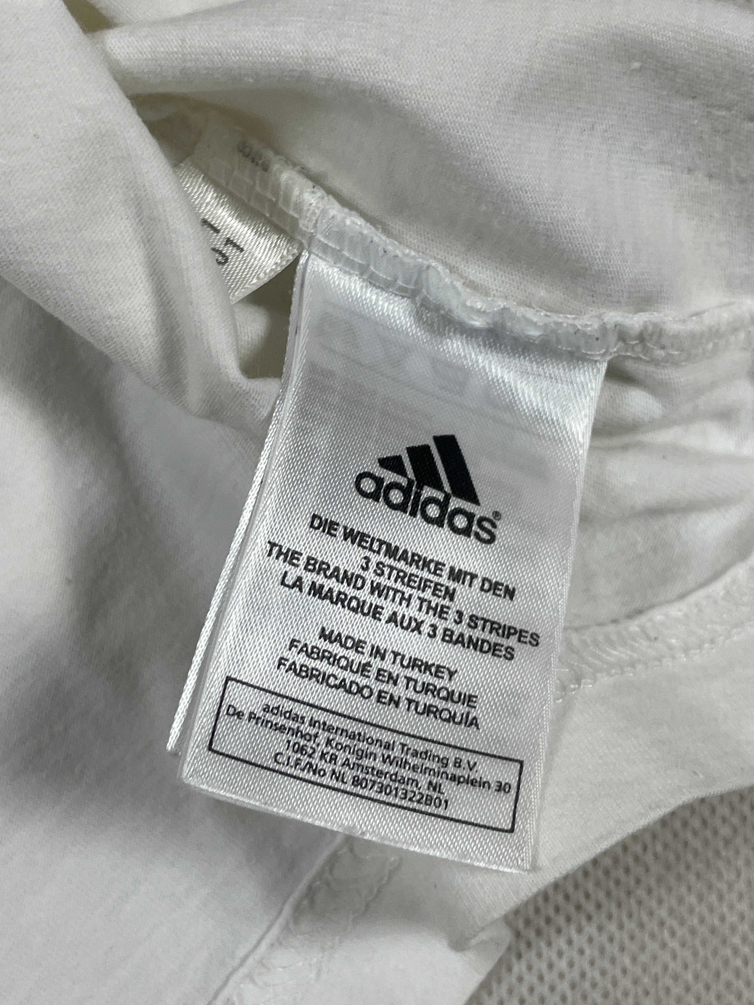Adidas T-Shirt Koszulka Dziecięca Biała Męska Logo Unikat Klasyk 7Y 8Y