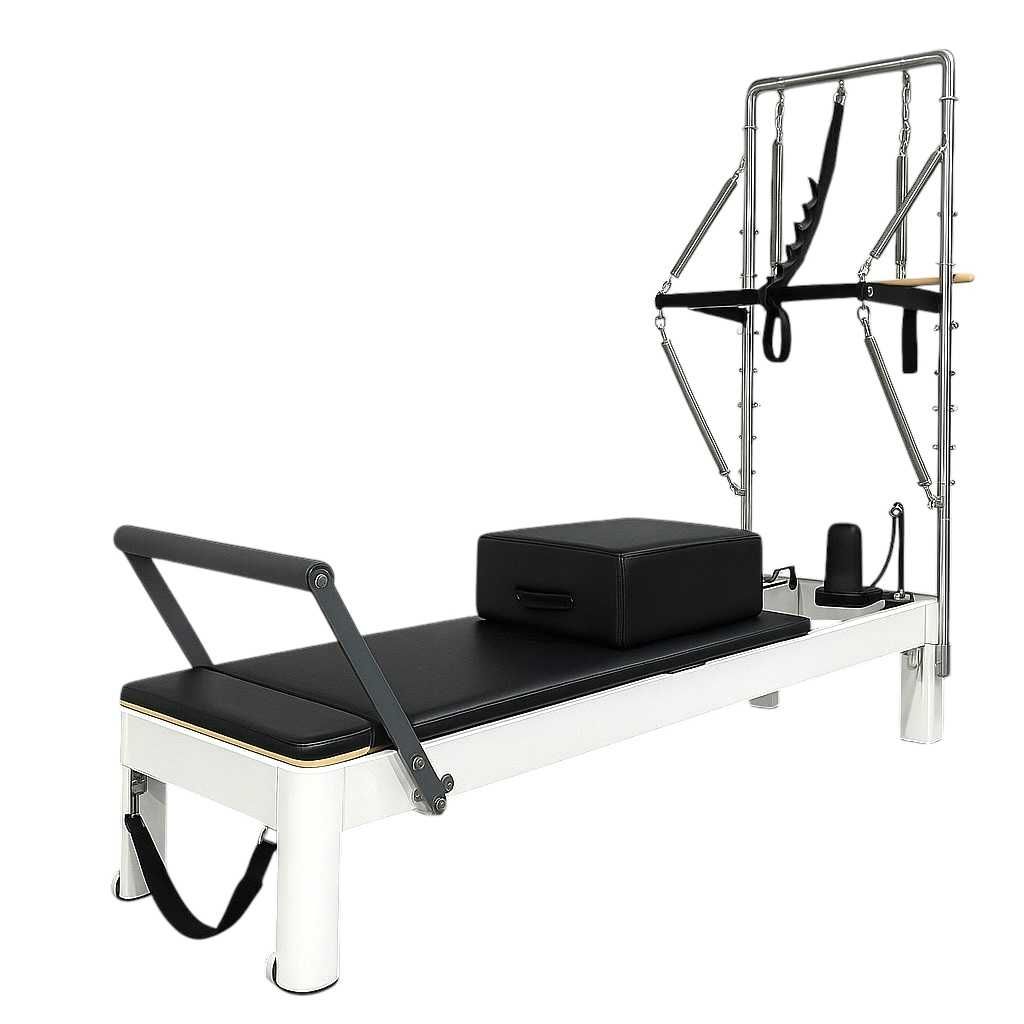 Reformer Pilates z Wieżą Metalowy Biały Premium KRAUSE FITNESS