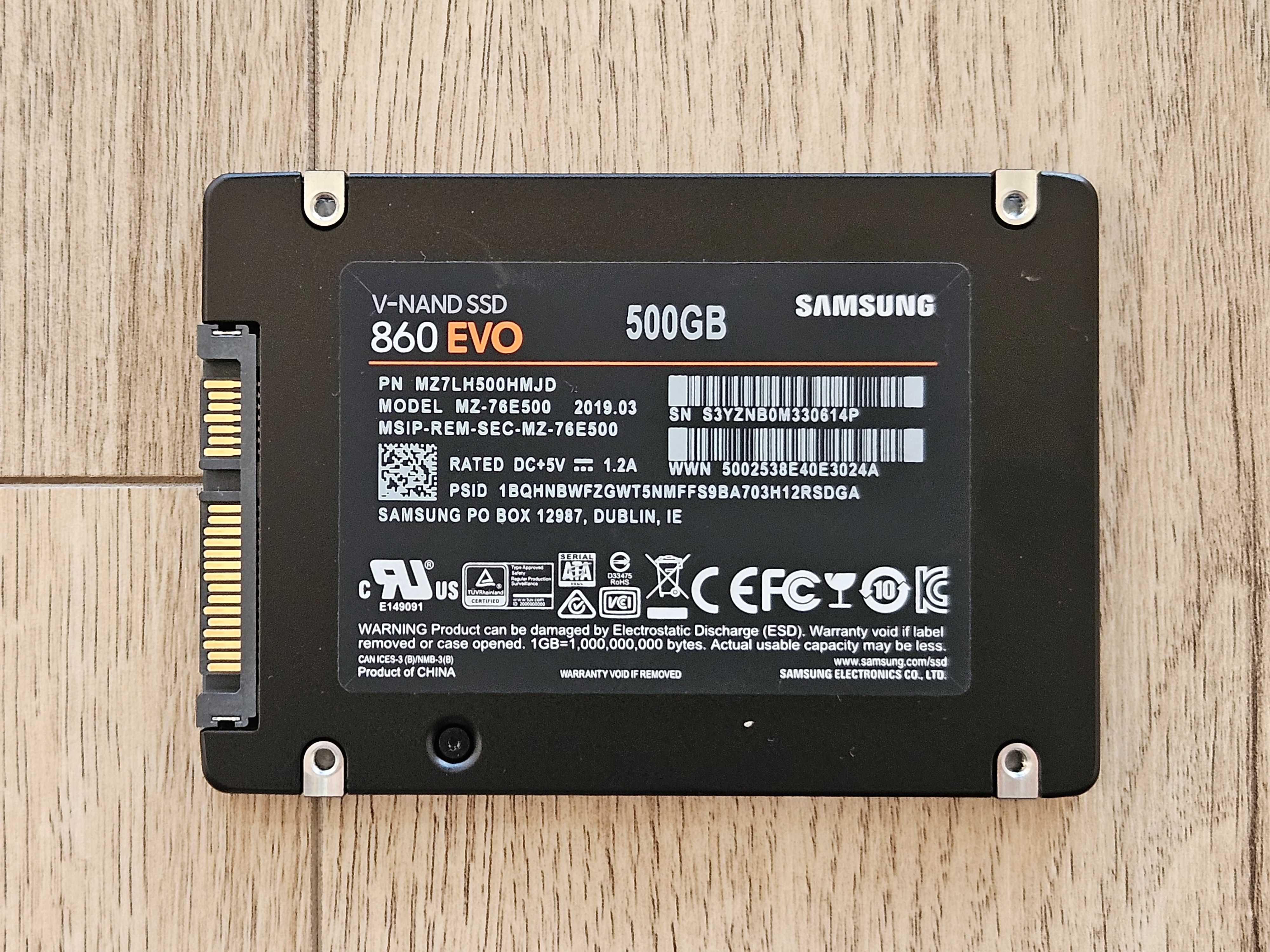 SSD 500Gb SATA 2.5 MLC Samsung 860 EVO MZ-76E500 89 - 92% здоров'я.