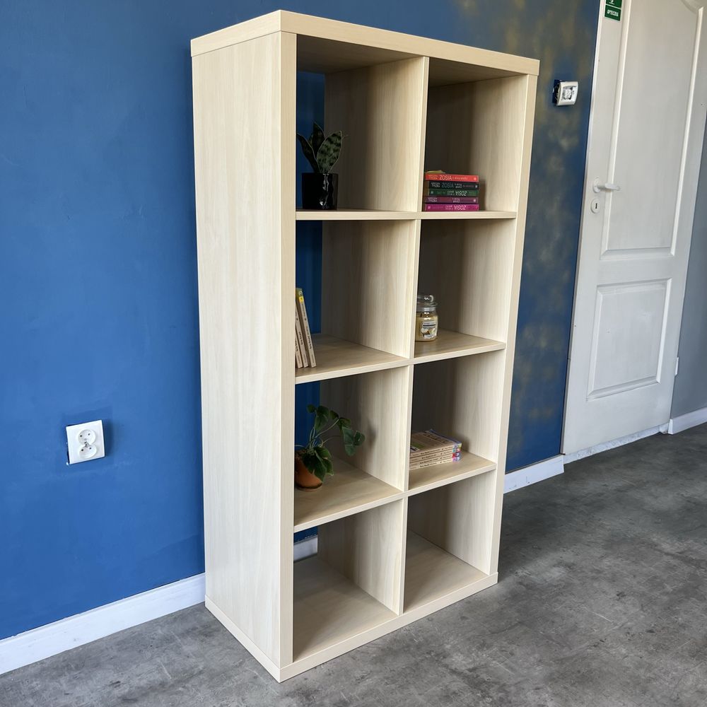 Regał IKEA KALLAX dąb 2x4 + stolik Lack dąb