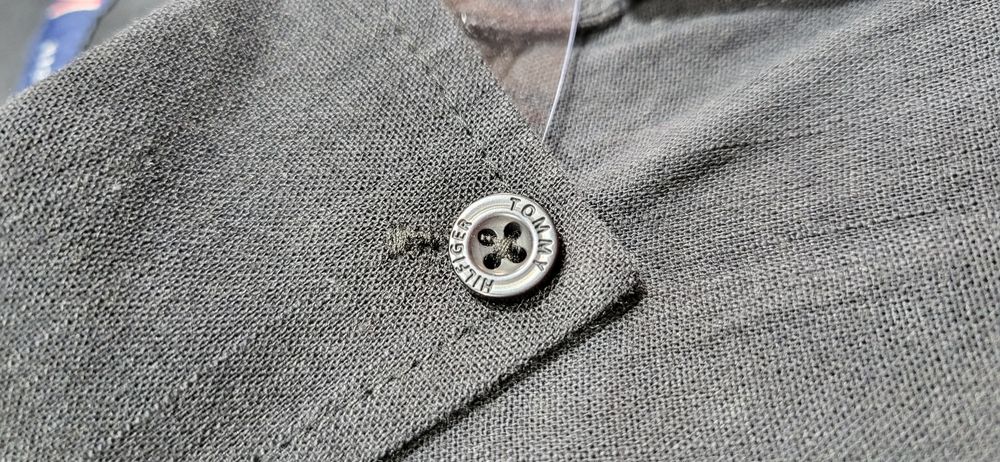 Czarna koszula męska lniana bawełna len premium L