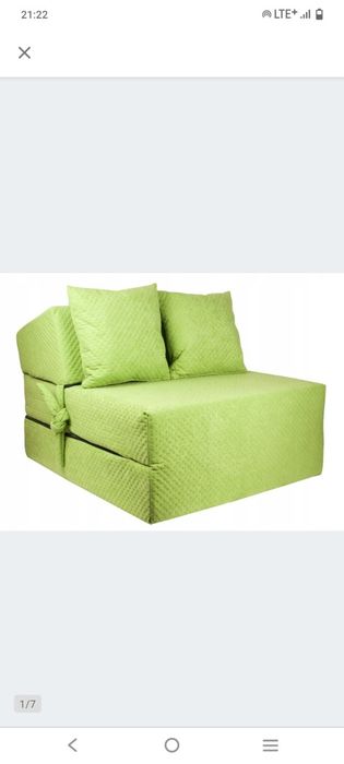Fotel materac zielony