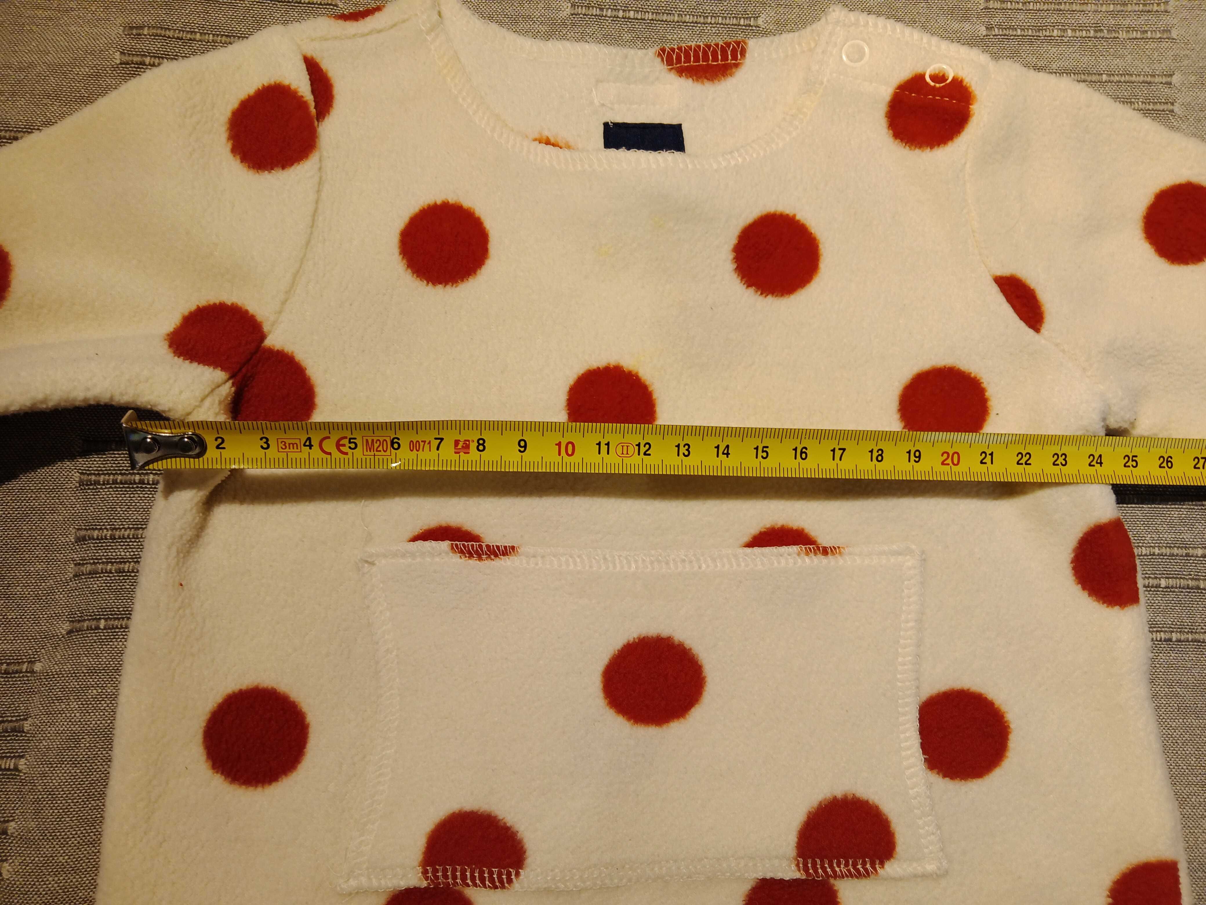 bluza polarowa BabyGap 3-6 m-cy rozm. 68 zapinana na ramieniu_jak nowa