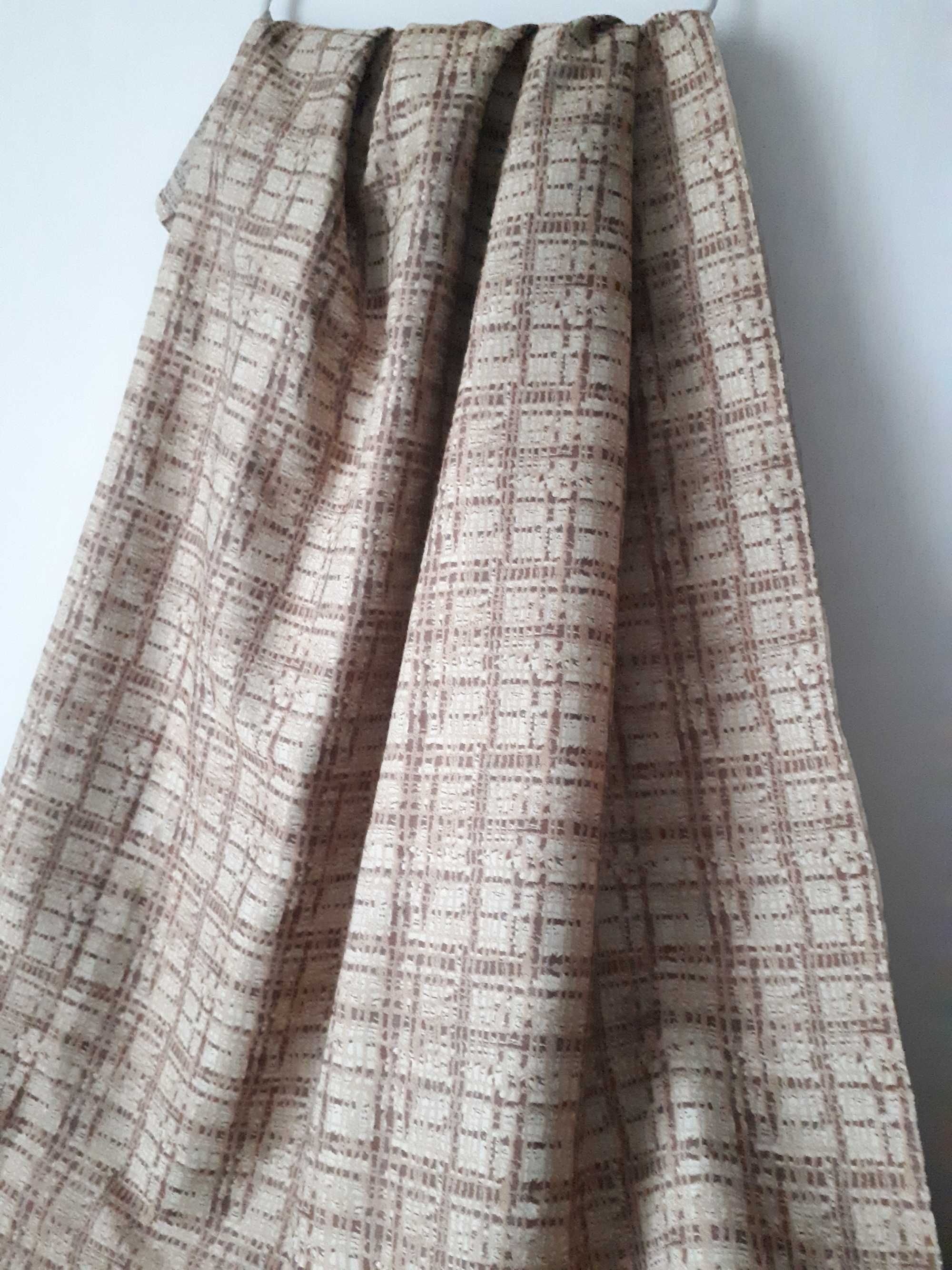 duże zasłony 2 szt. beżowo-brązowe 190/280 cm