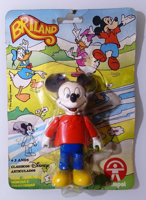 Antigo Boneco "Mickey Walt Disney" da Brimpol ~ Anos 80 ~ Novo ~ RARO