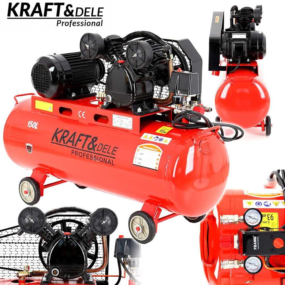 KRAFT&DELE Kompresor Olejowy Sprężarka 150l 400v 5,2km 2Tłoki KD406