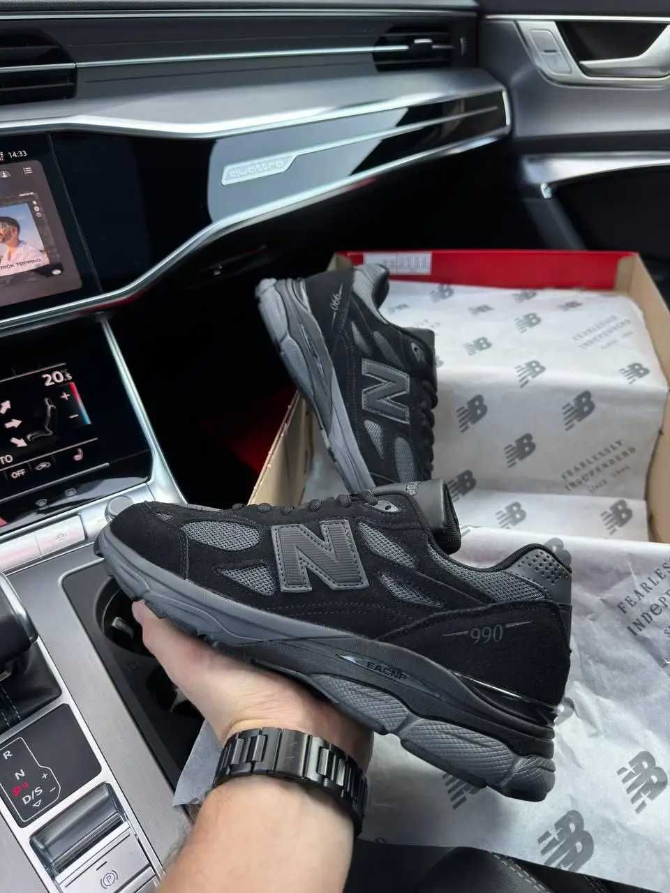 Чоловічі кросівки New Balance 990 Black Gray Чорні мужские кроссовки