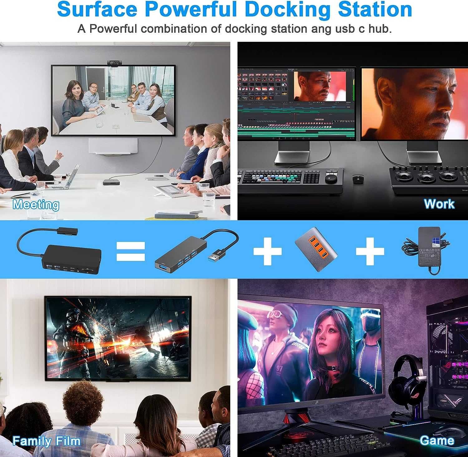 Stacja Dokująca Microsoft Surface Dock VGA HDMI RJ45 USB3.0 Adapter
