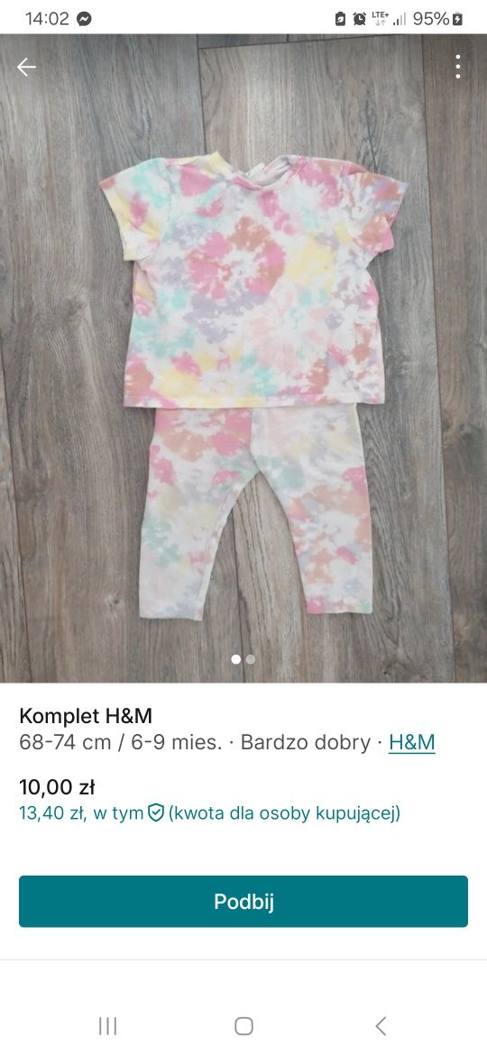 Komplet H&M 74 rezerwacja