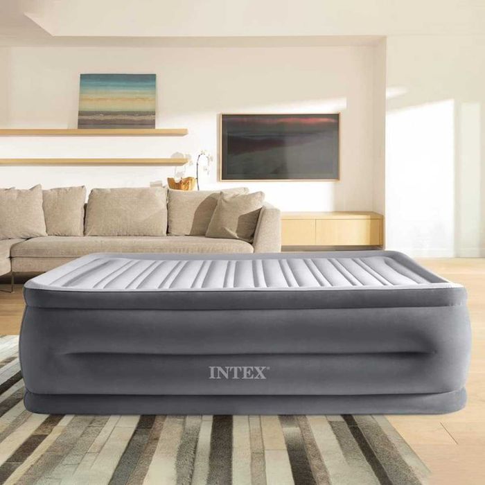 Intex Materac Dmuchany, Szary, 2 - osobowy 203x152 (3979)