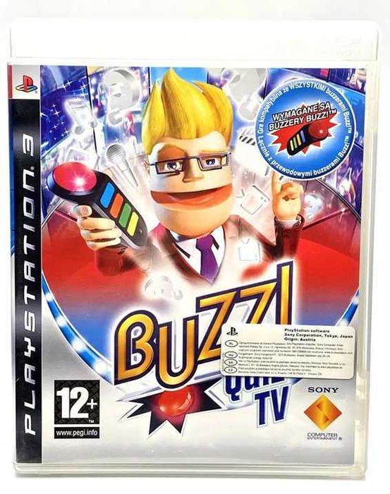 BUZZ QUIZ TV PL PS3 + PS3 Slim = PŁYTA PL Dubbing = 3xPL = Unikat