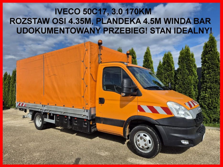 Iveco IVECO 50C17 3.0 170KM, 35c15  Plandeka Winda Skrzynia 4.5m,190tys, Klima, Sprowadzony, Idealny!