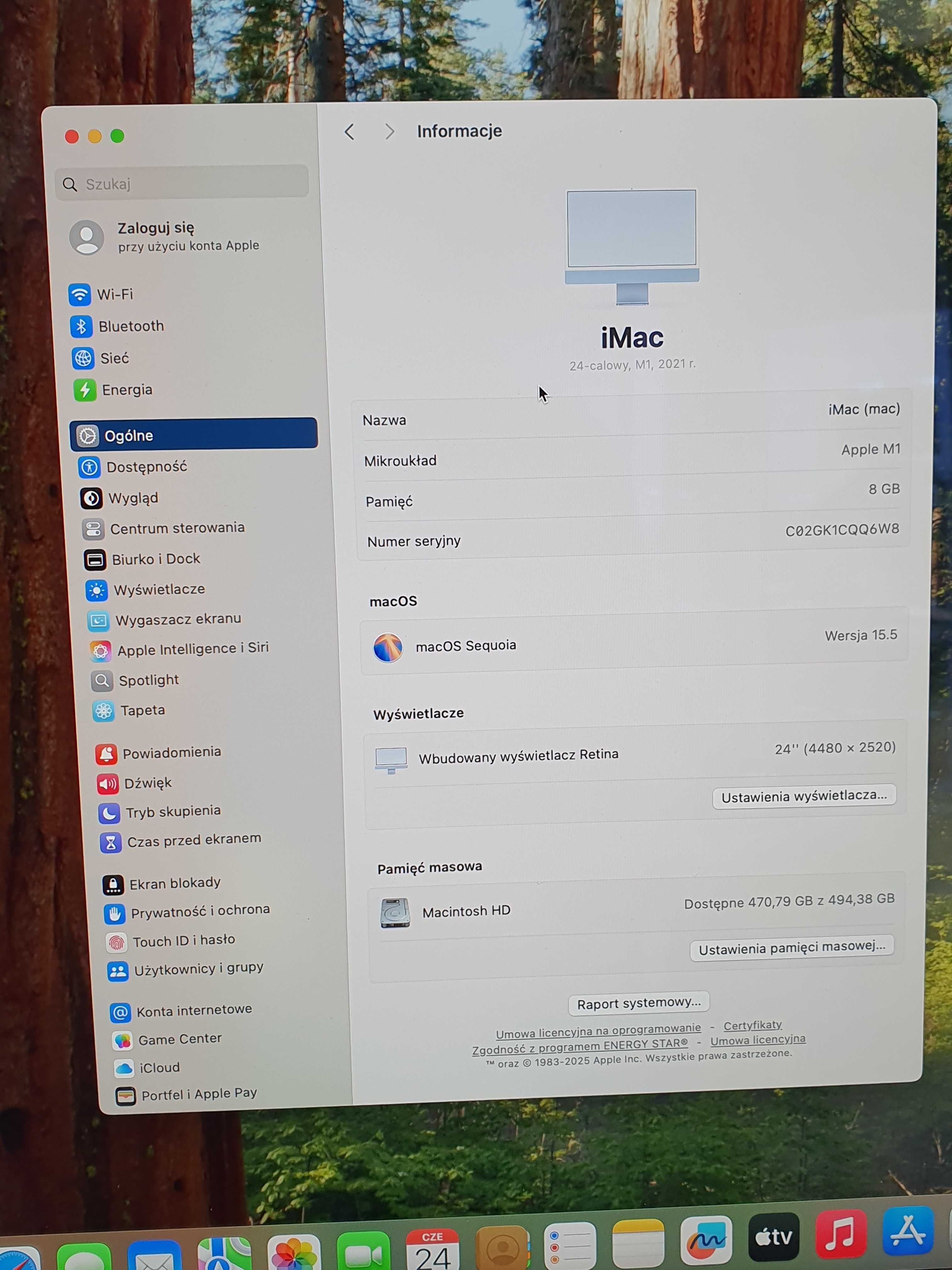 Komputer Apple iMac 24 M1 512GB A2438
