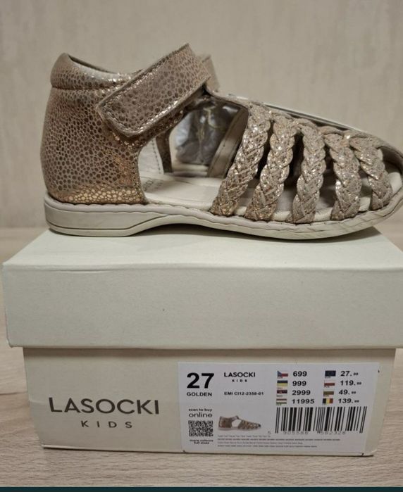 Кожаные Сандали для девочки Lasocki, р. 27 ст. 17 см