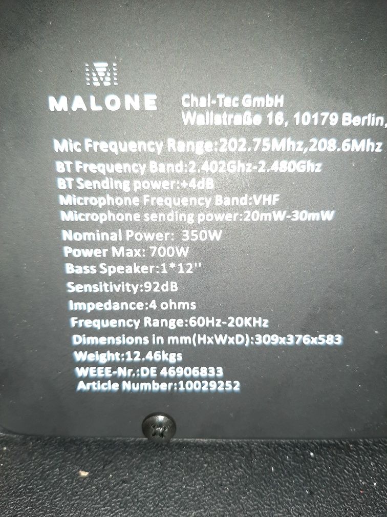 Мобильная звуковая система Malone Bushfunk 30