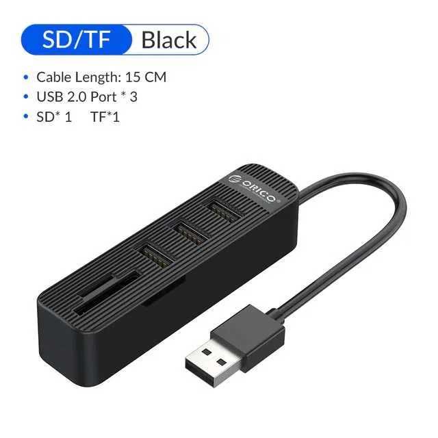 USB Hub ORICO 3 USB 2.0 порта MicroSD TF картридер концентратор