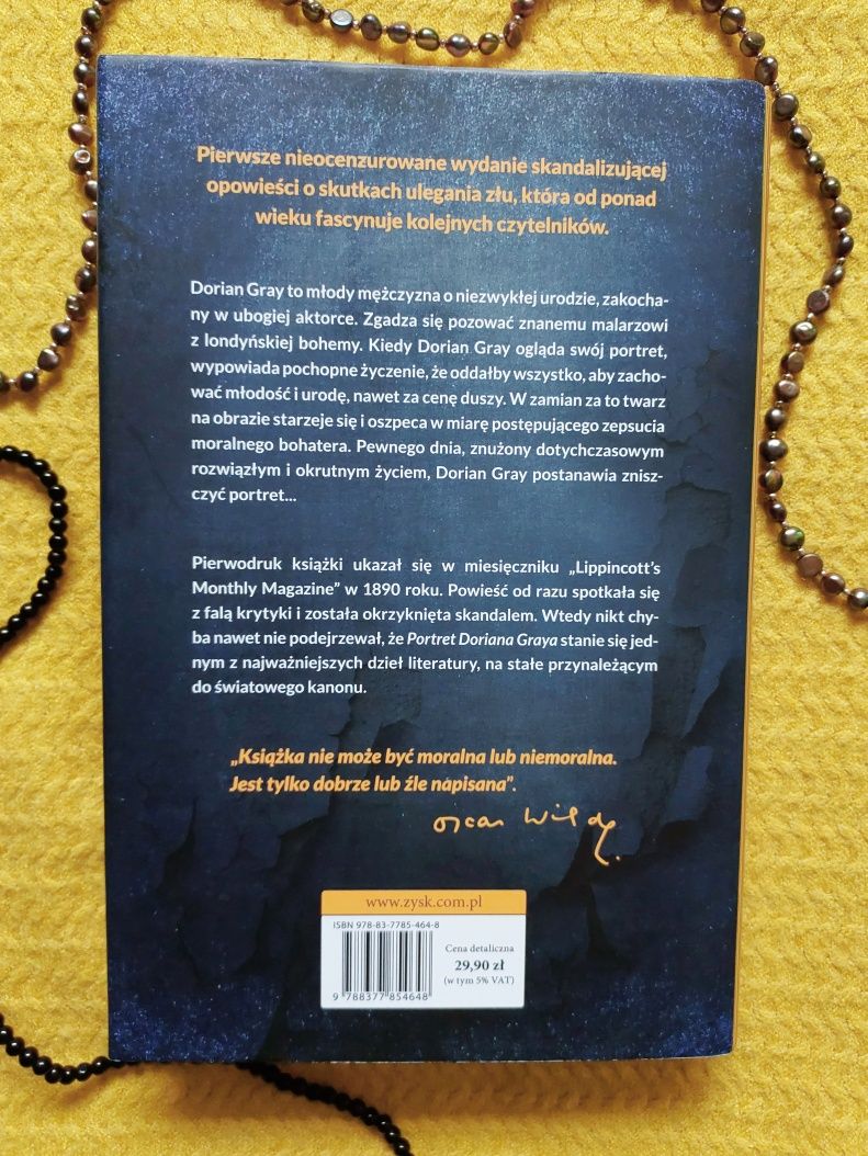 Książka Oscar Wilde "Portret Doriana Graya"