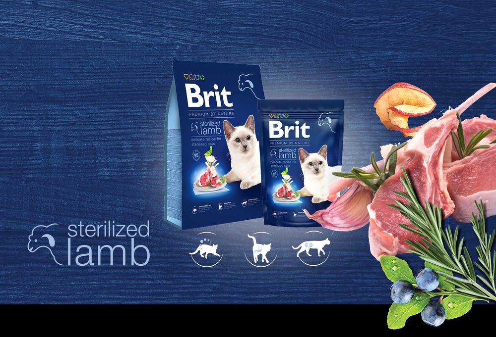 Brit Premium Sterilized Lamb корм для стерилізованих котів ягня 8кг!!!
