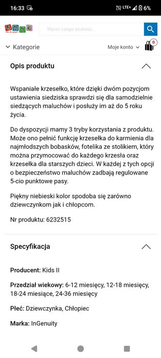 Krzesełko do karmienia Ingenuity 3w1 Trio Smart Clean