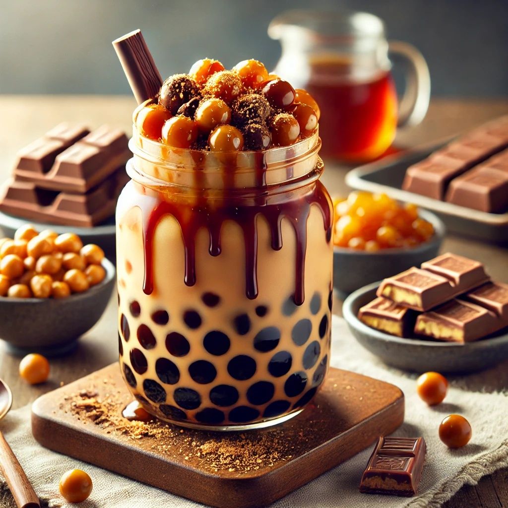 Солодкі кульки Bubble Tea, сиропи, топінги, трубочки, стакани, кафе