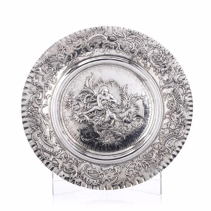 Fruteiro com pegas em Prata