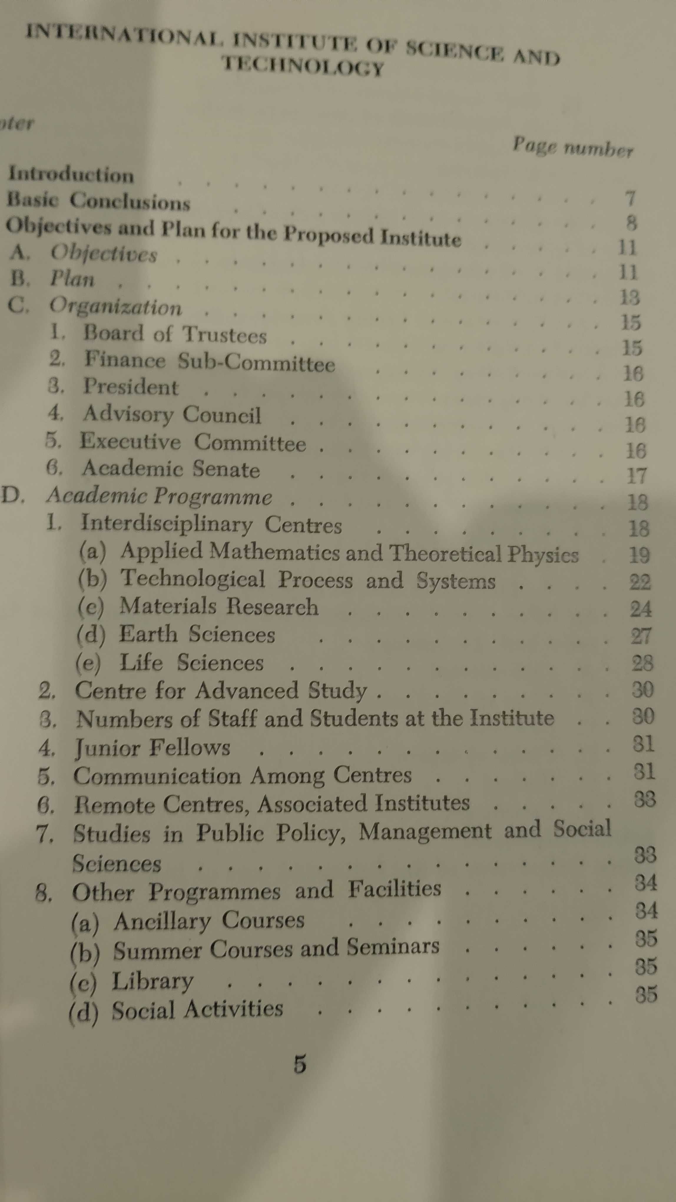 Proposal for an International Institute os Science and Technology