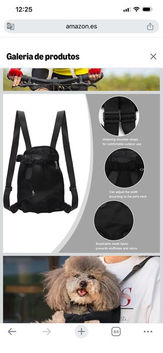 Mochila nova para transporte de caes pequenos