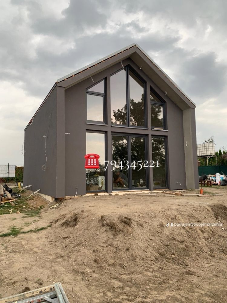 Budowa domu z drewna dom szkieletowy STODOLA 35 70 na zgloszenie L 302