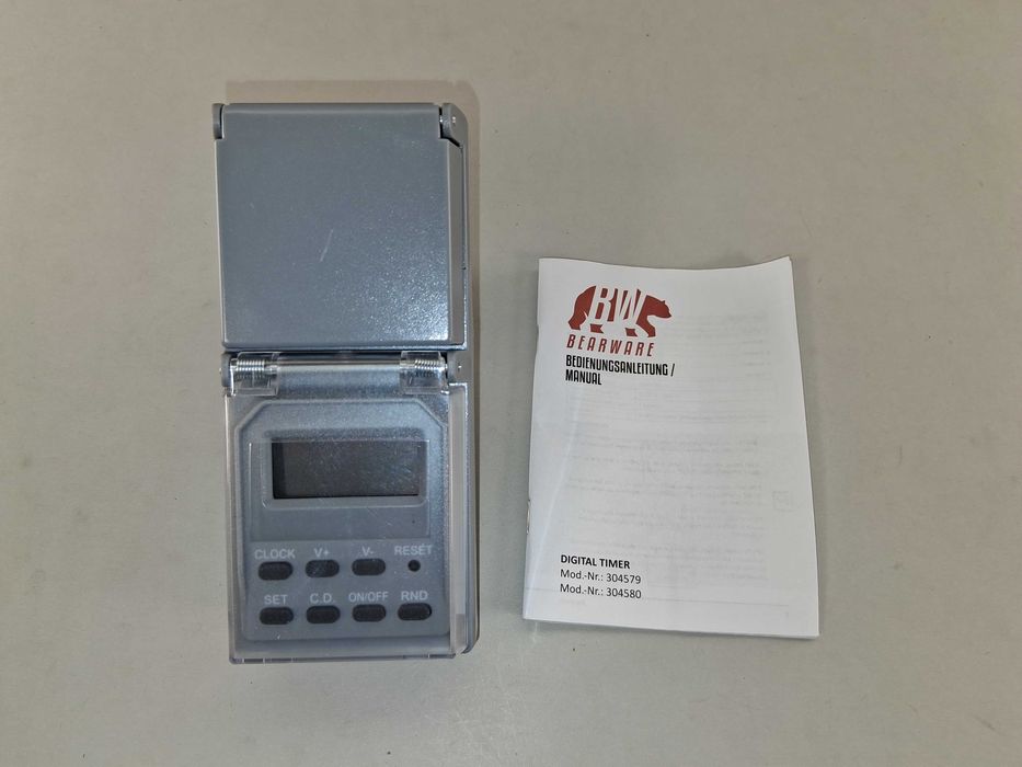 N233 Programator Czasowy Cyfrowy Zewnętrzny BEARWARE IP44 Timer Switch